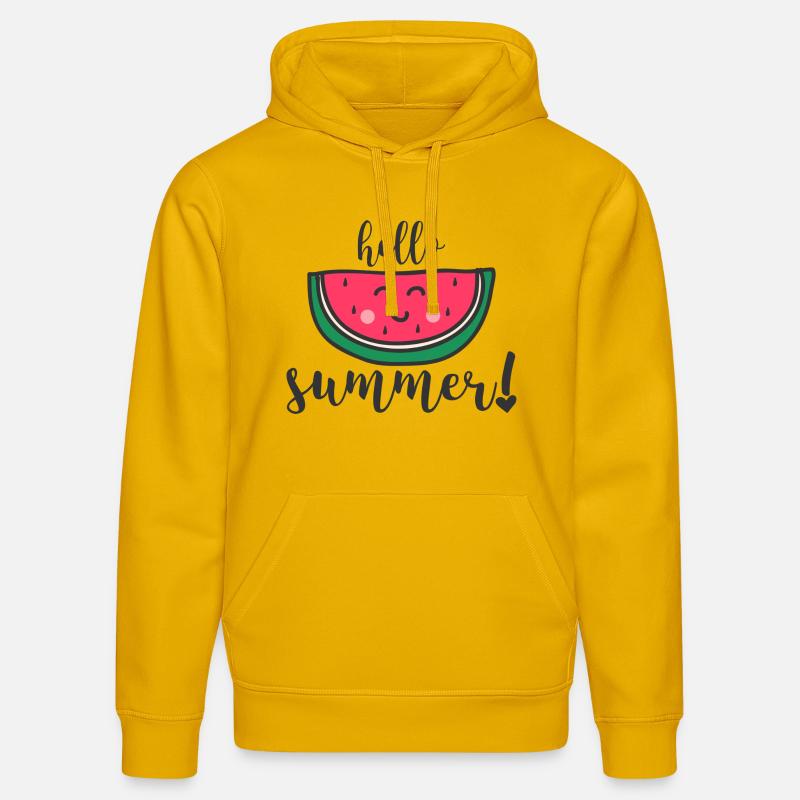 HELLO SUMMER - Stanley/Stella DRUMMER Unisex Organic Hoodie - spectra yellow