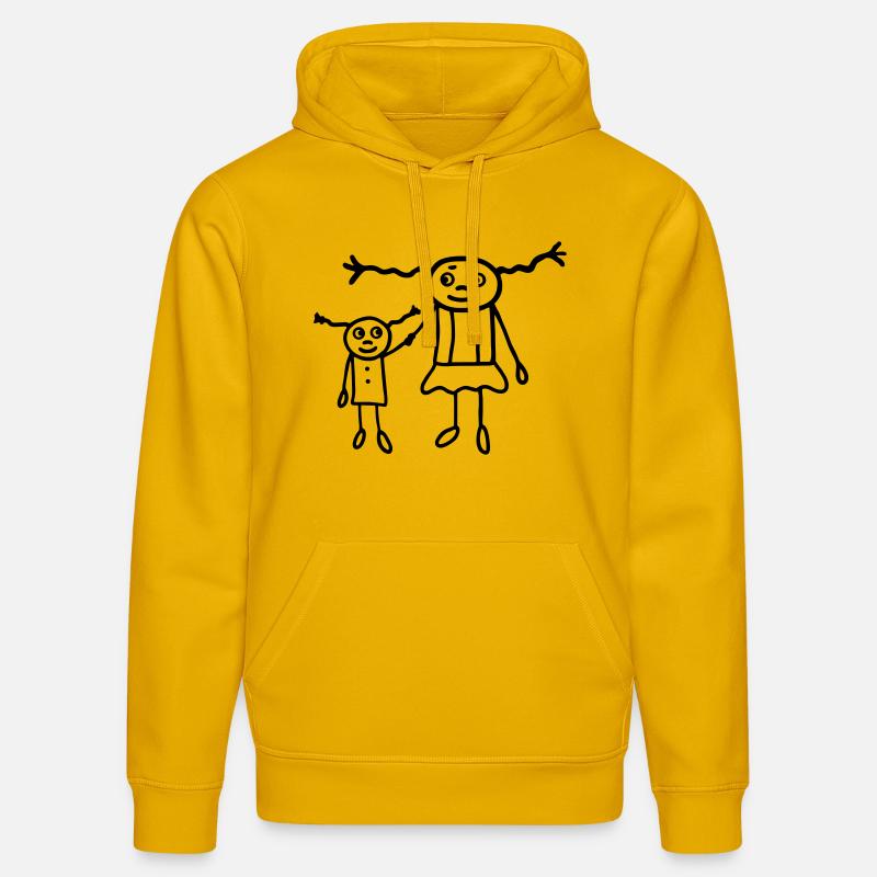 2 filles - sœurs - Sweat à capuche bio DRUMMER Stanley/Stella Unisexe - jaune spectre