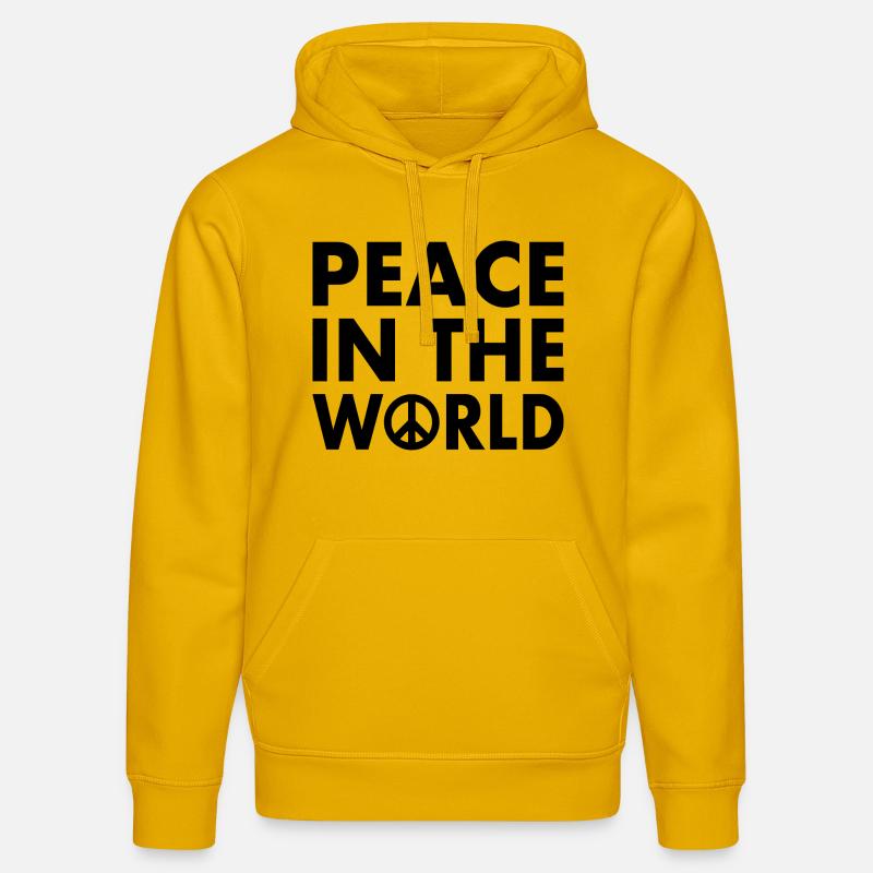 Peace in the world - Sweat à capuche bio DRUMMER Stanley/Stella Unisexe - jaune spectre