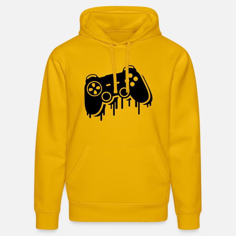 controller_graffiti_ce1 - Sweat à capuche bio DRUMMER Stanley/Stella Unisexe - jaune spectre