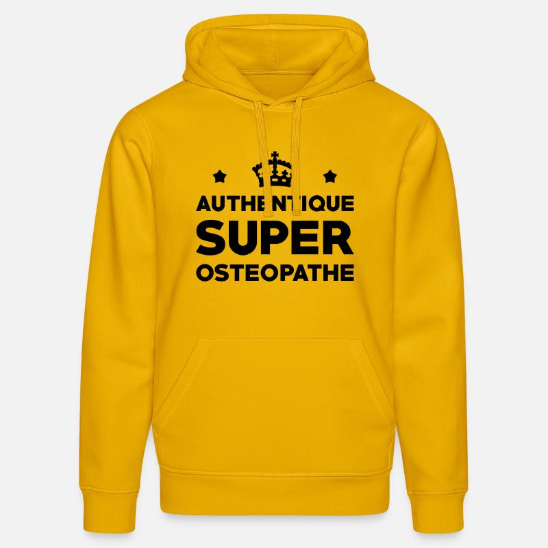Ostéopathe / Ostéopathie / Masseur / Kiné / Ostéo - Sweat à capuche bio DRUMMER Stanley/Stella Unisexe - jaune spectre