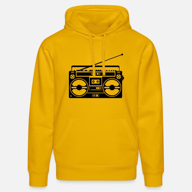 Ghetto Blaster Rétro - Sweat à capuche bio DRUMMER Stanley/Stella Unisexe - jaune spectre