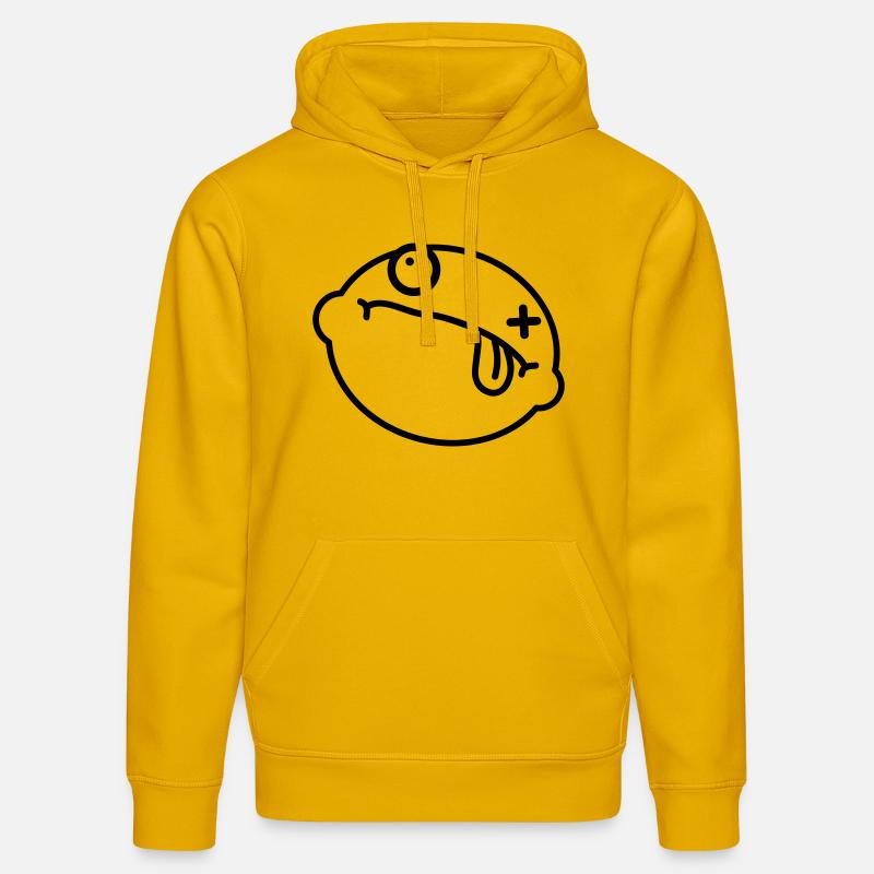 Dead Lemon Smiley - Sweat à capuche bio DRUMMER Stanley/Stella Unisexe - jaune spectre