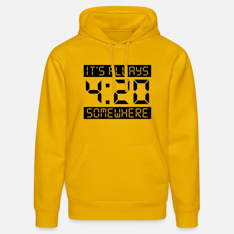 IT'S ALWAYS 4:20 SOMEWHERE - Sweat à capuche bio DRUMMER Stanley/Stella Unisexe - jaune spectre