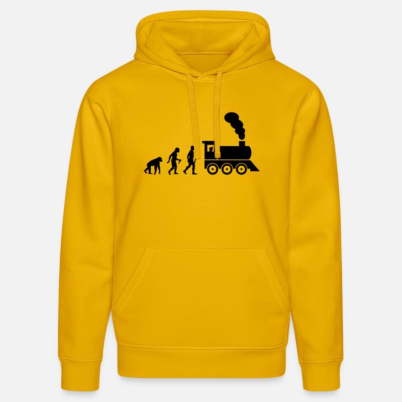 Train driver evolution - Stanley/Stella Unisex Bio-Hoodie DRUMMER - Spektralgelb
