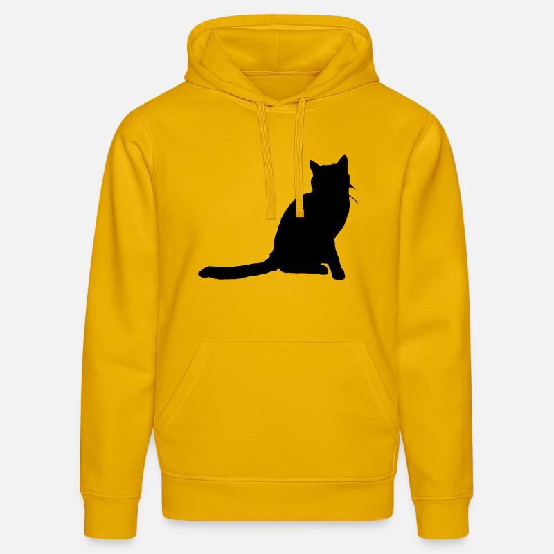 Vector Cat Silhouette - Sweat à capuche bio DRUMMER Stanley/Stella Unisexe - jaune spectre