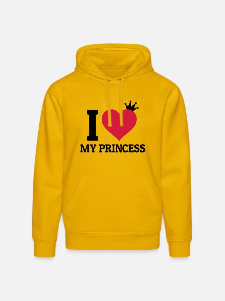 I love my Princess jag älskar min prinsessa - Ekologisk luvtröja DRUMMER unisex från Stanley/Stella - spektrumgul