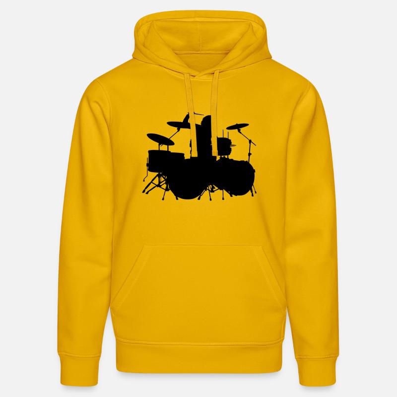 l'évolution de la batteuse - Sweat à capuche bio DRUMMER Stanley/Stella Unisexe - jaune spectre