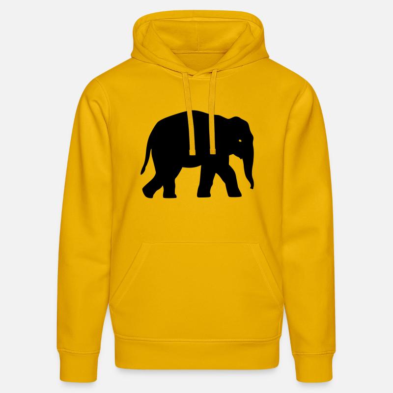 L'éléphant Silhouette - Sweat à capuche bio DRUMMER Stanley/Stella Unisexe - jaune spectre