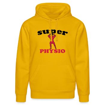 Super physio - Stanley/Stella Unisex Bio-Hoodie DRUMMER  - Spektralgelb - Vorne - Liana (172cm) & Jaron (178cm)