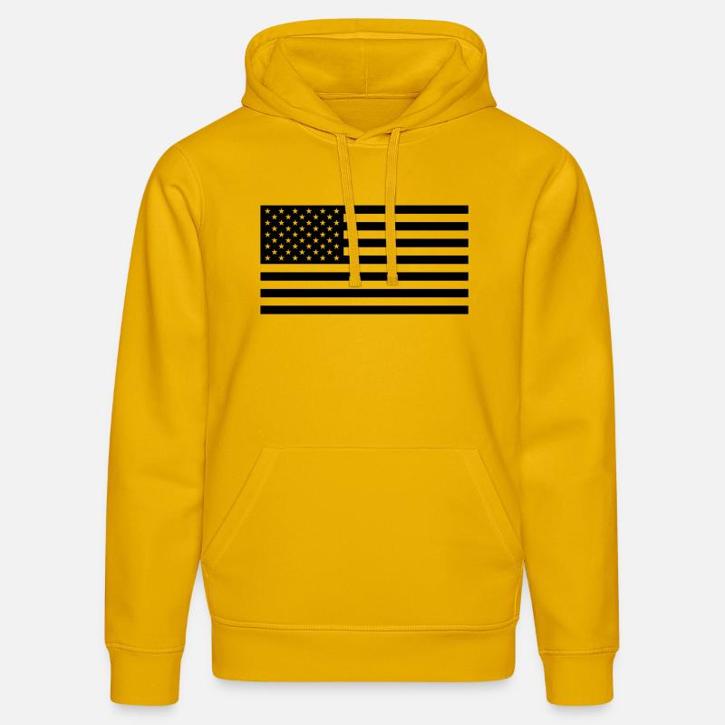 drapeau des etats unis - Sweat à capuche bio DRUMMER Stanley/Stella Unisexe - jaune spectre