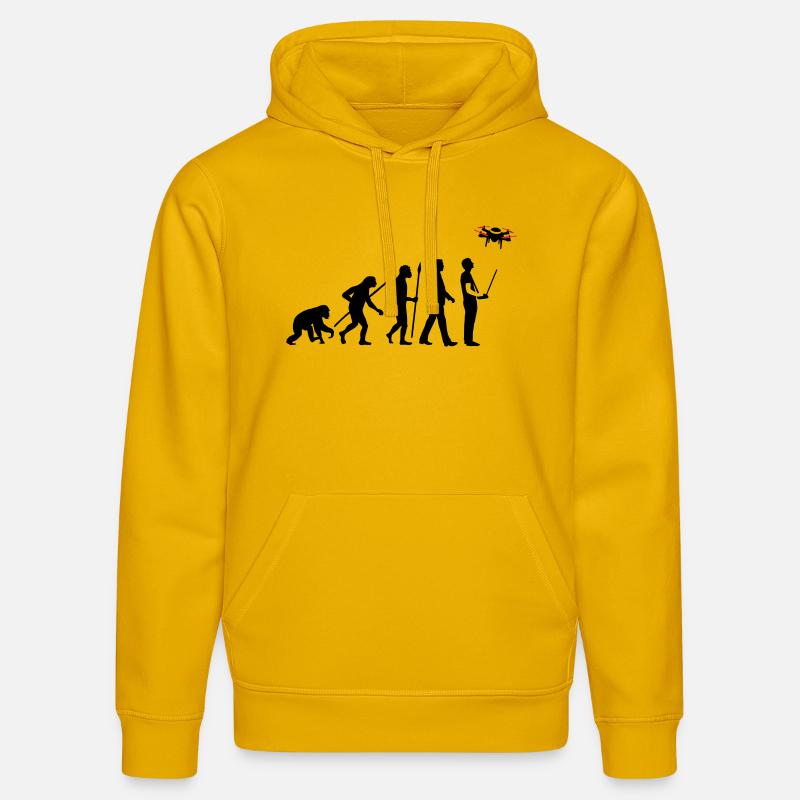 Evolution Modellflieger Drohne 4 Propeller - Stanley/Stella Unisex Bio-Hoodie DRUMMER  - Spektralgelb