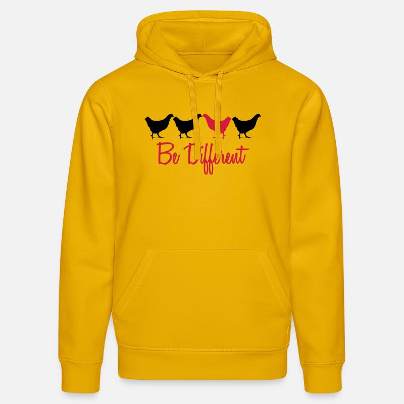 Être mit Huhn différents texte - Sweat à capuche bio DRUMMER Stanley/Stella Unisexe - jaune spectre