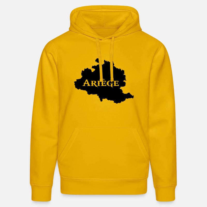 Ariège carte Ariégeoise - Sweat à capuche bio DRUMMER Stanley/Stella Unisexe - jaune spectre