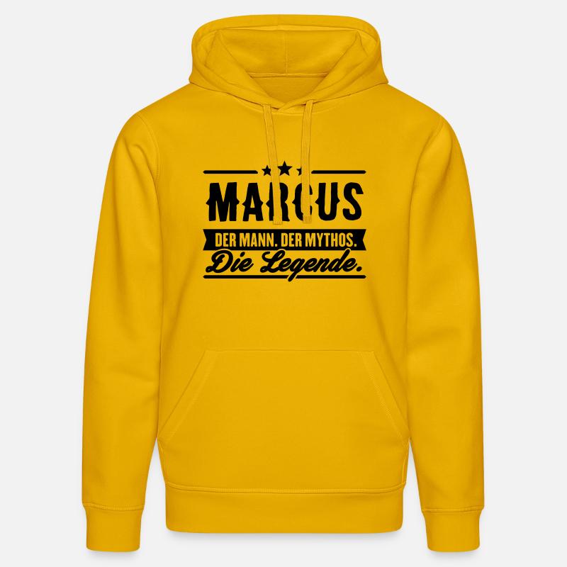 Man Myth Legend Marcus - Sweat à capuche bio DRUMMER Stanley/Stella Unisexe - jaune spectre