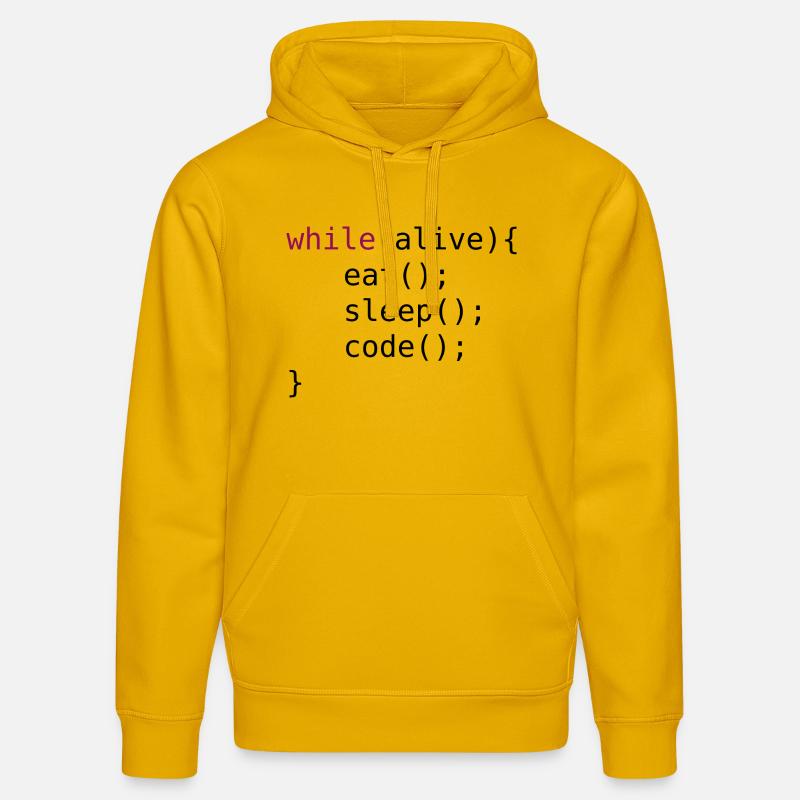 Code source drôle - Sweat à capuche bio DRUMMER Stanley/Stella Unisexe - jaune spectre