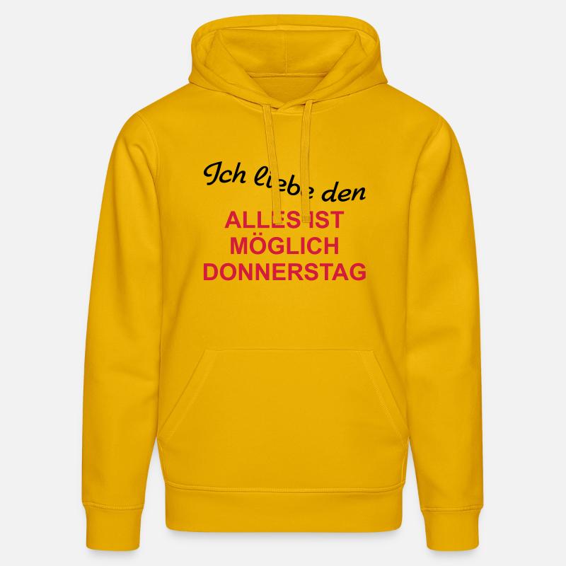 Tout est possible jeudi - Sweat à capuche bio DRUMMER Stanley/Stella Unisexe - jaune spectre