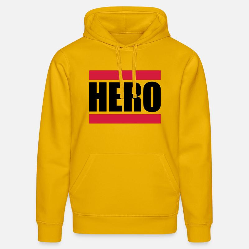 Cool Super Hero Logo Design - Sweat à capuche bio DRUMMER Stanley/Stella Unisexe - jaune spectre