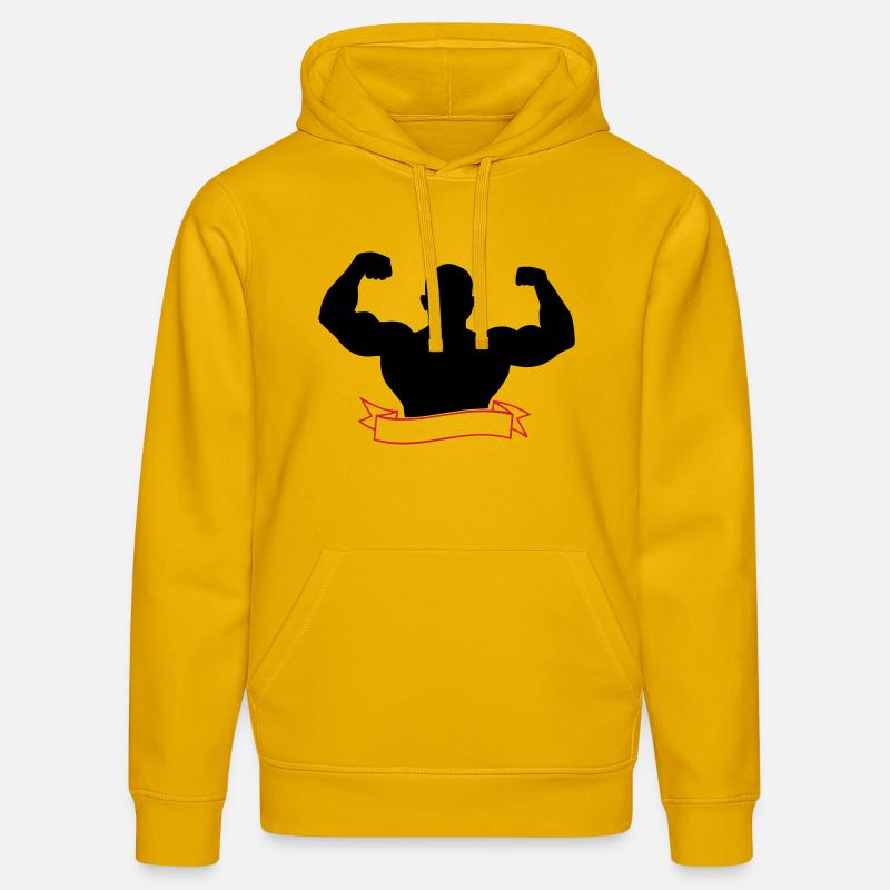 Bodybuilder - Sweat à capuche bio DRUMMER Stanley/Stella Unisexe - jaune spectre