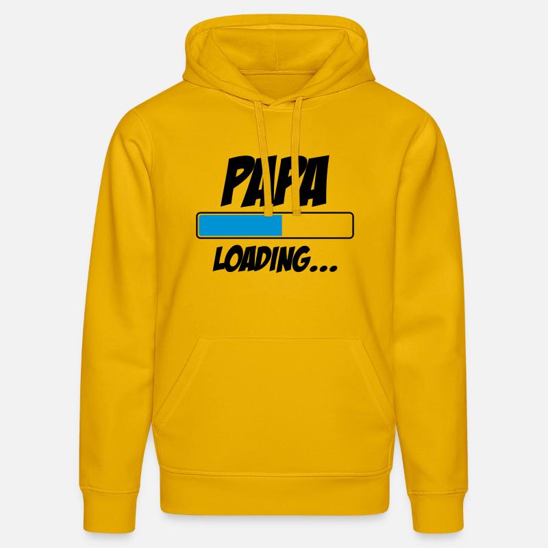 Papa Loading... | Bébé | Naissance | Grossesse - Sweat à capuche bio DRUMMER Stanley/Stella Unisexe - jaune spectre