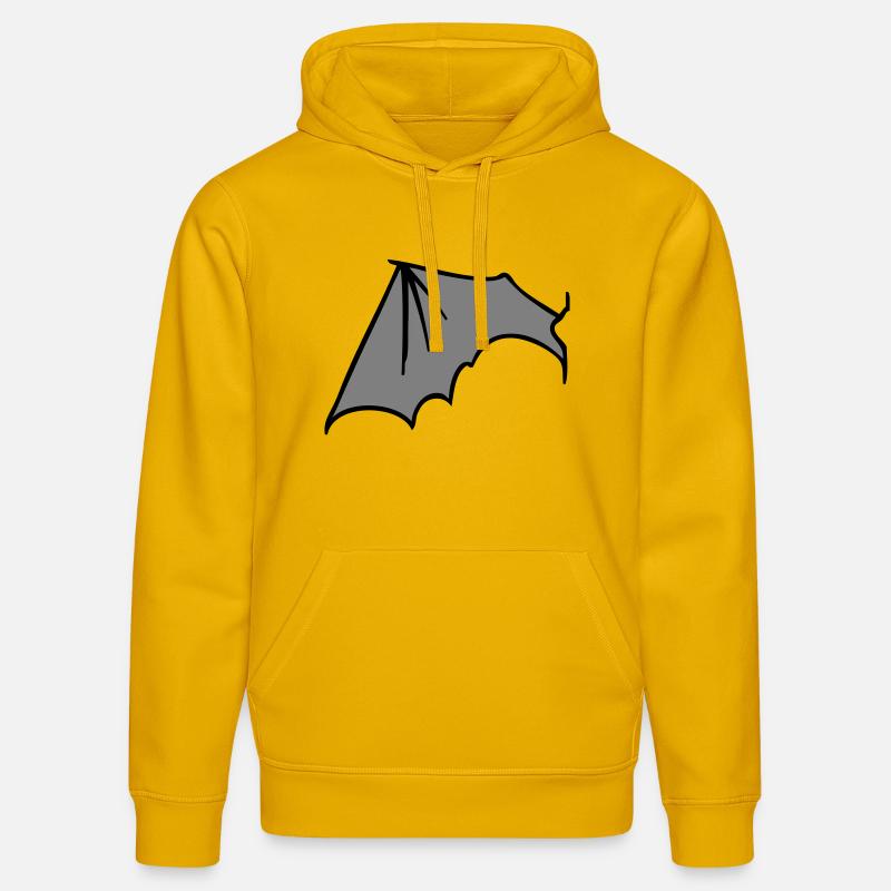batwing_left_grey - Sweat à capuche bio DRUMMER Stanley/Stella Unisexe - jaune spectre