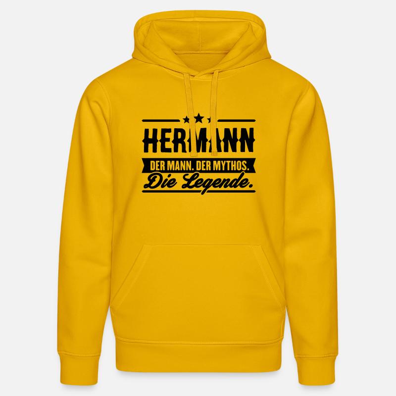 Man Myth Legend Hermann - Sweat à capuche bio DRUMMER Stanley/Stella Unisexe - jaune spectre
