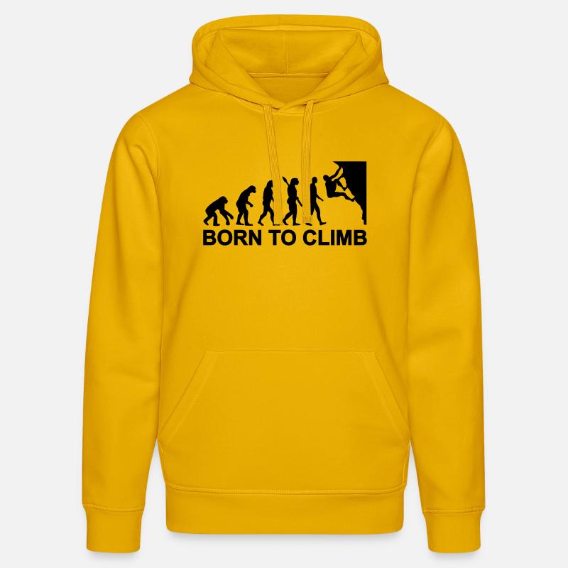 Évolution Escalade - Sweat à capuche bio DRUMMER Stanley/Stella Unisexe - jaune spectre