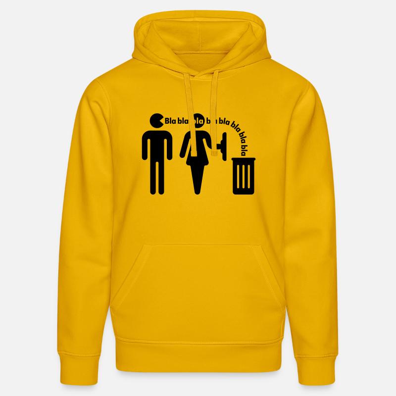 Bla bla bla (m / petit) - Sweat à capuche bio DRUMMER Stanley/Stella Unisexe - jaune spectre