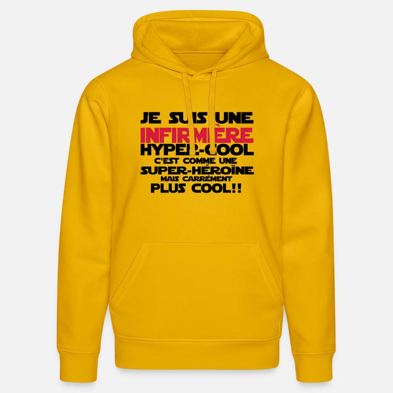 une infirmière hyper-cool - Sweat à capuche bio DRUMMER Stanley/Stella Unisexe - jaune spectre