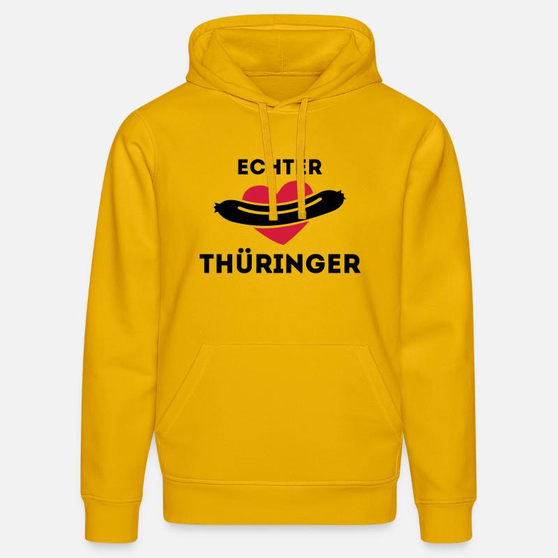 Réel Thuringe - Bratwurst amour - Sweat à capuche bio DRUMMER Stanley/Stella Unisexe - jaune spectre