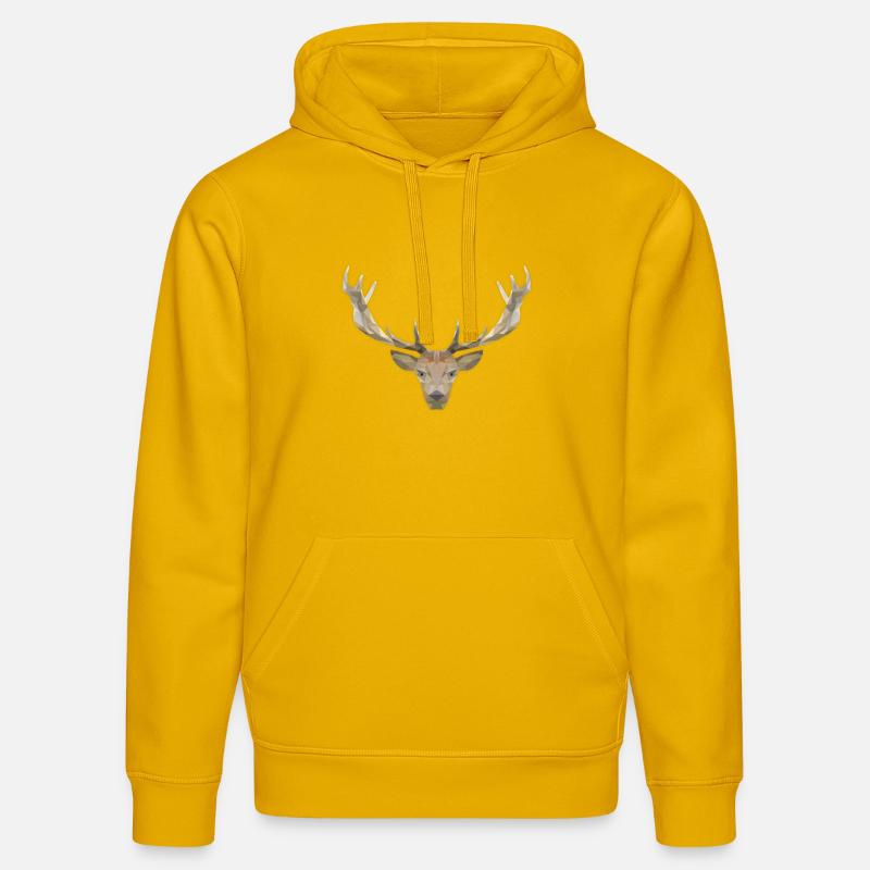 LowPoly "cerf" - Sweat à capuche bio DRUMMER Stanley/Stella Unisexe - jaune spectre