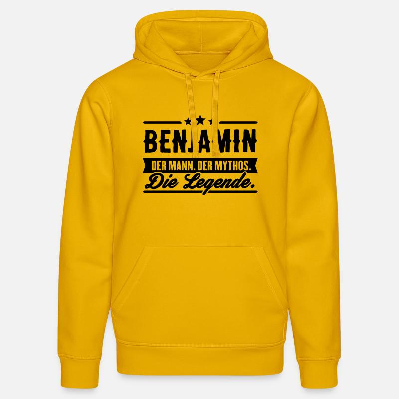 Man Myth Legend Benjamin - Sweat à capuche bio DRUMMER Stanley/Stella Unisexe - jaune spectre