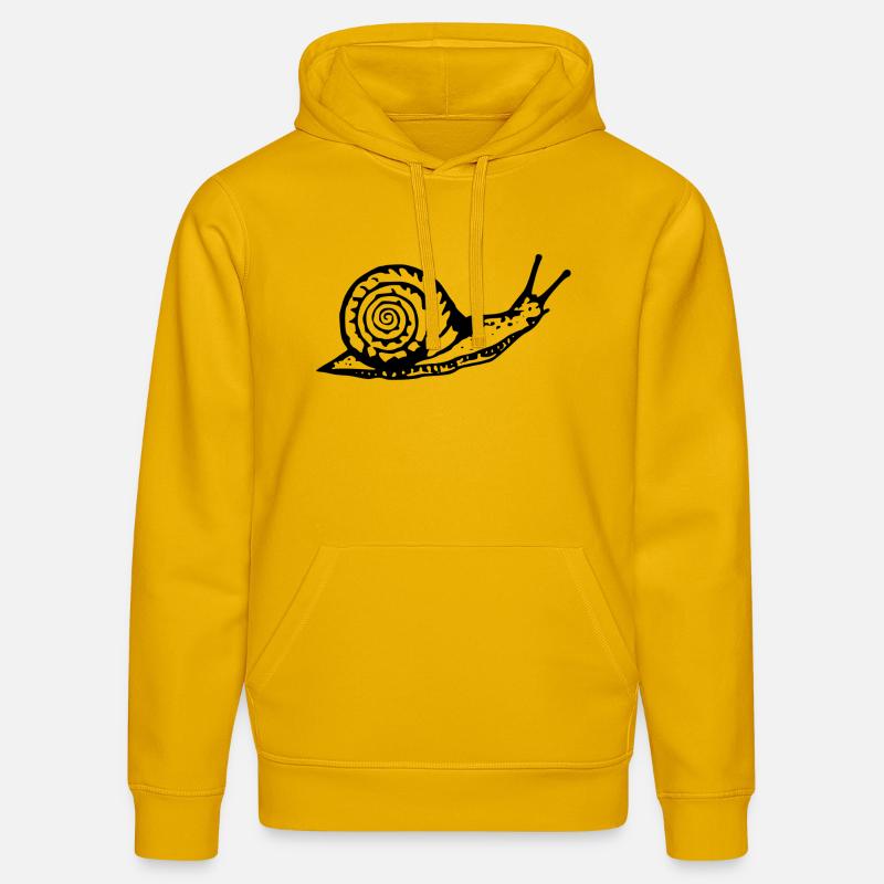 Snail black and withe - Stanley/Stella Unisex Bio-Hoodie DRUMMER  - Spektralgelb