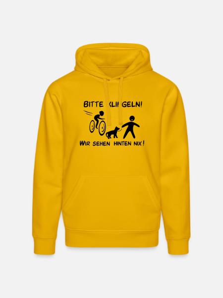 Bitte klingeln! Radfahrer-Hund - Stanley/Stella Unisex Bio-Hoodie DRUMMER - Spektralgelb