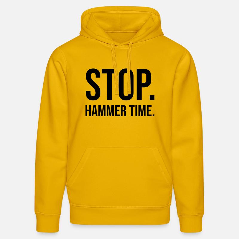 Arrêtez le temps de marteau - Sweat à capuche bio DRUMMER Stanley/Stella Unisexe - jaune spectre