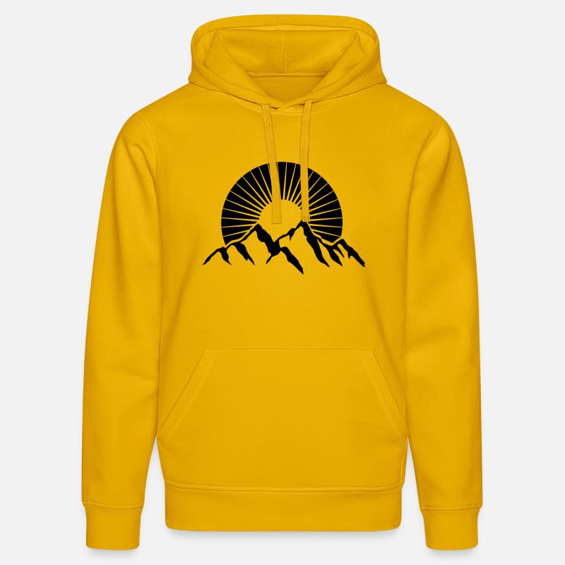 Schöne Berge Mit Sonne - Stanley/Stella Unisex Bio-Hoodie DRUMMER  - Spektralgelb