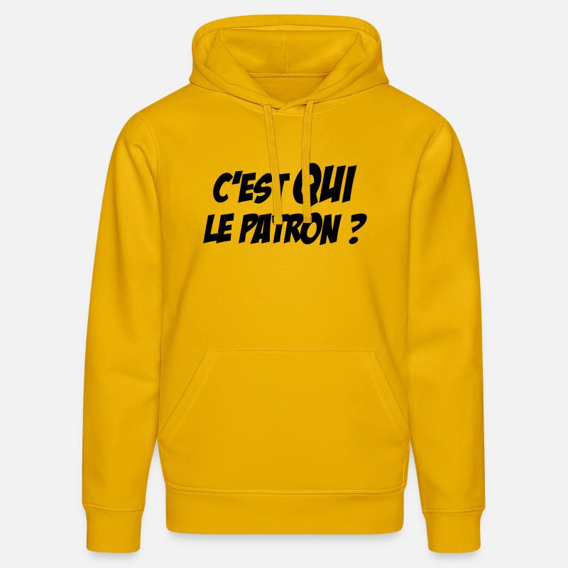 C'est QUI le Patron ? - Sweat à capuche bio DRUMMER Stanley/Stella Unisexe - jaune spectre