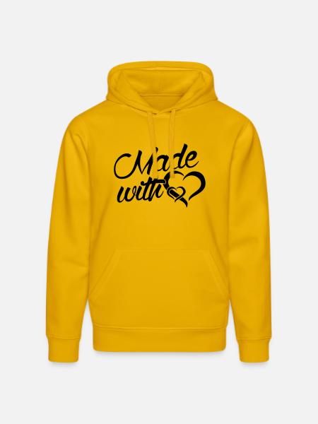Faite avec coeur - bébé - - Sweat à capuche bio DRUMMER Stanley/Stella Unisexe - jaune spectre