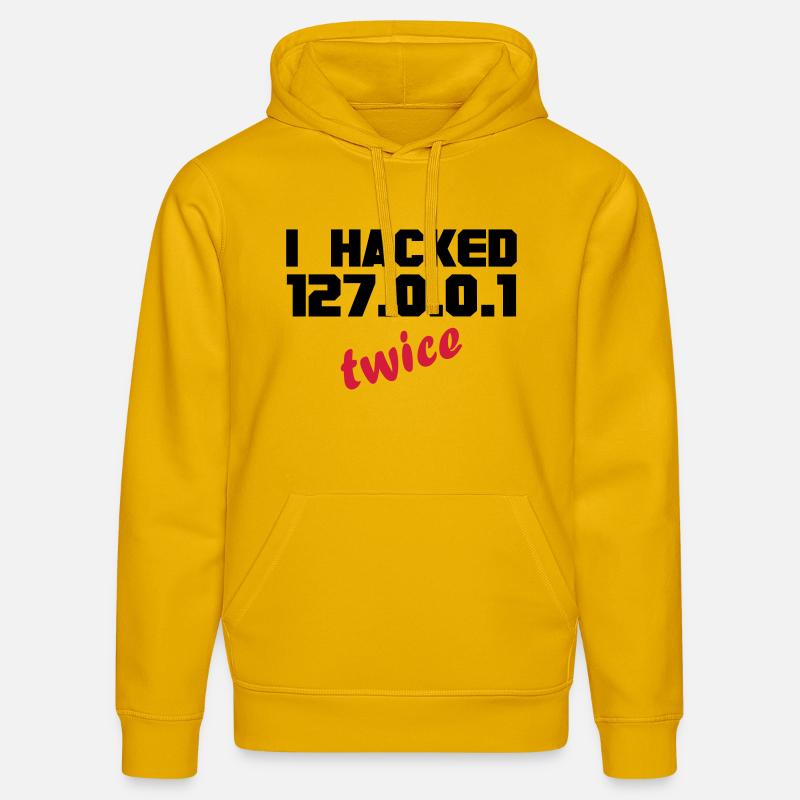 i hacked localhost twice - Stanley/Stella Unisex Bio-Hoodie DRUMMER  - Spektralgelb