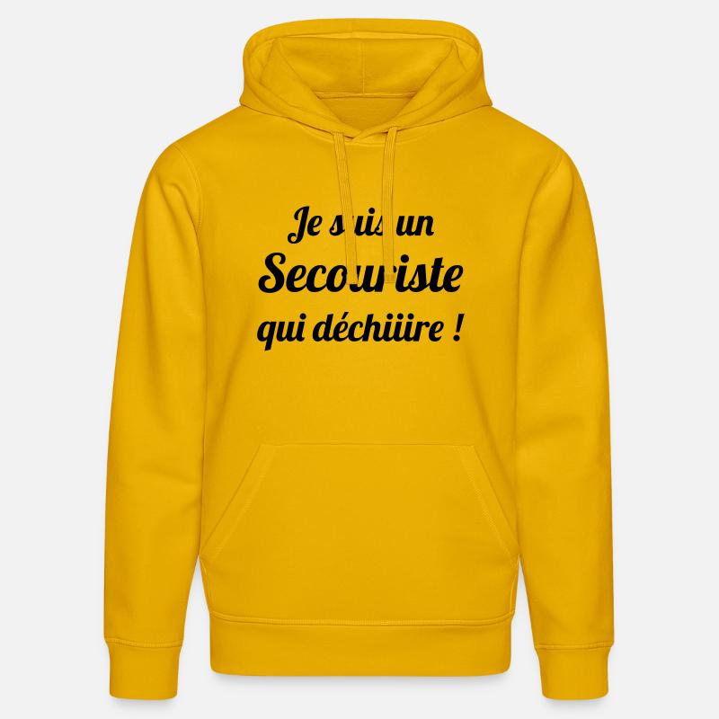 Secourisme / Secouriste / Secours / Secourir - Sweat à capuche bio DRUMMER Stanley/Stella Unisexe - jaune spectre