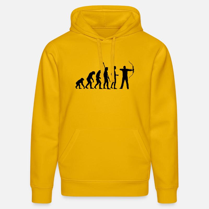 evolution_bogenschiessen - Sweat à capuche bio DRUMMER Stanley/Stella Unisexe - jaune spectre