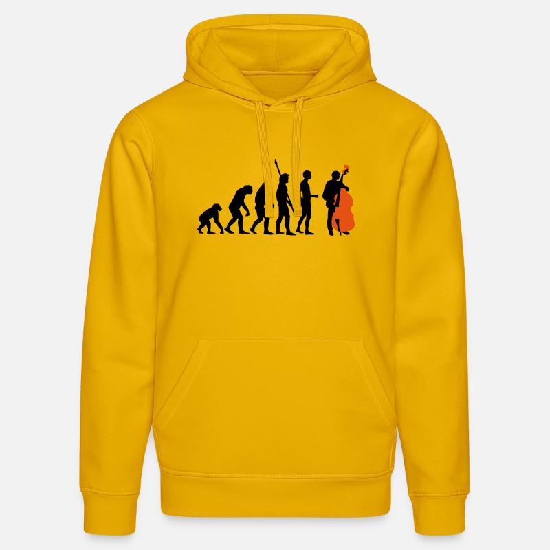 evolution_bass_2c - Sweat à capuche bio DRUMMER Stanley/Stella Unisexe - jaune spectre