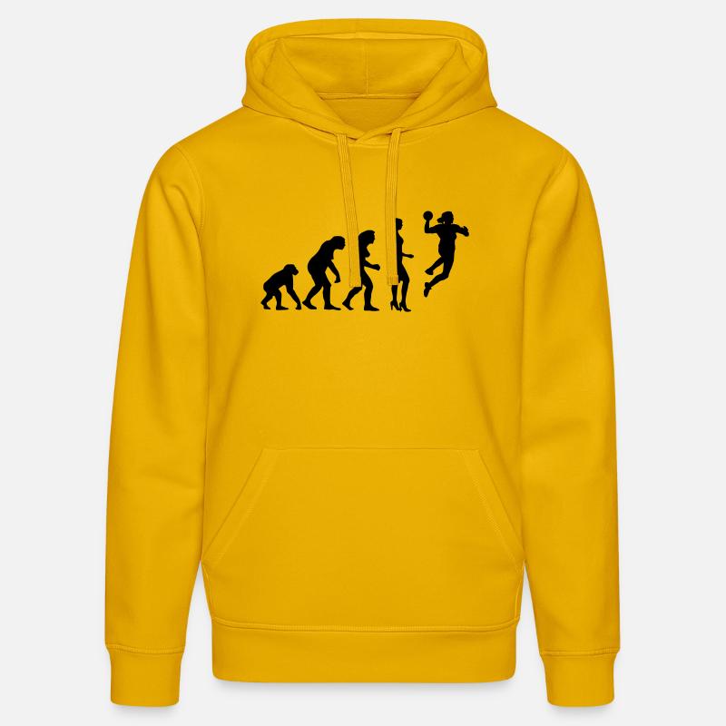 evolution_handball_spielerin_c_1c - Sweat à capuche bio DRUMMER Stanley/Stella Unisexe - jaune spectre