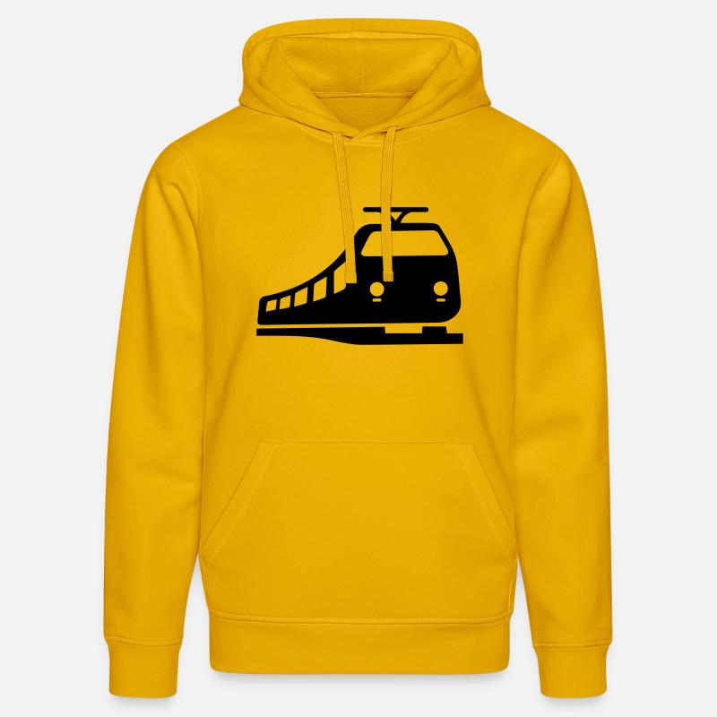 Silhouette du train - Sweat à capuche bio DRUMMER Stanley/Stella Unisexe - jaune spectre