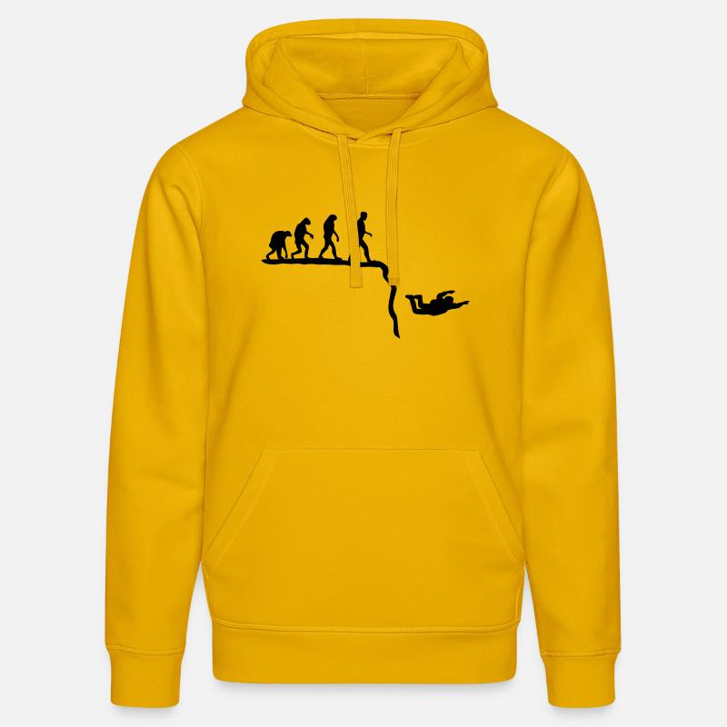 base jumping evolution - Sweat à capuche bio DRUMMER Stanley/Stella Unisexe - jaune spectre