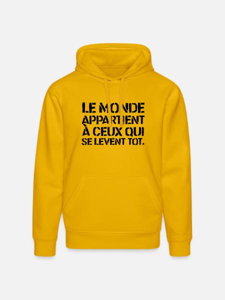 Citation - Le Monde - Sweat à capuche bio DRUMMER Stanley/Stella Unisexe - jaune spectre