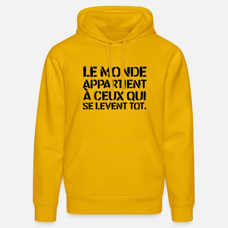 Citation - Le Monde - Sweat à capuche bio DRUMMER Stanley/Stella Unisexe - jaune spectre