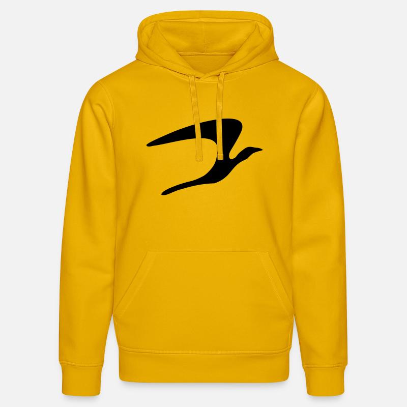 bird_vec_1fr - Sweat à capuche bio DRUMMER Stanley/Stella Unisexe - jaune spectre