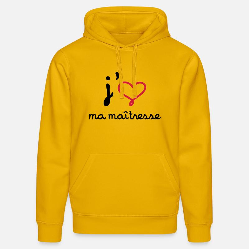 J'aime ma maîtresse ! - Sweat à capuche bio DRUMMER Stanley/Stella Unisexe - jaune spectre