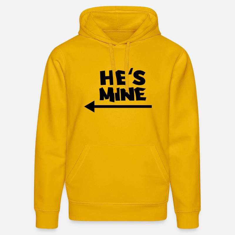 He's mine - Sweat à capuche bio DRUMMER Stanley/Stella Unisexe - jaune spectre